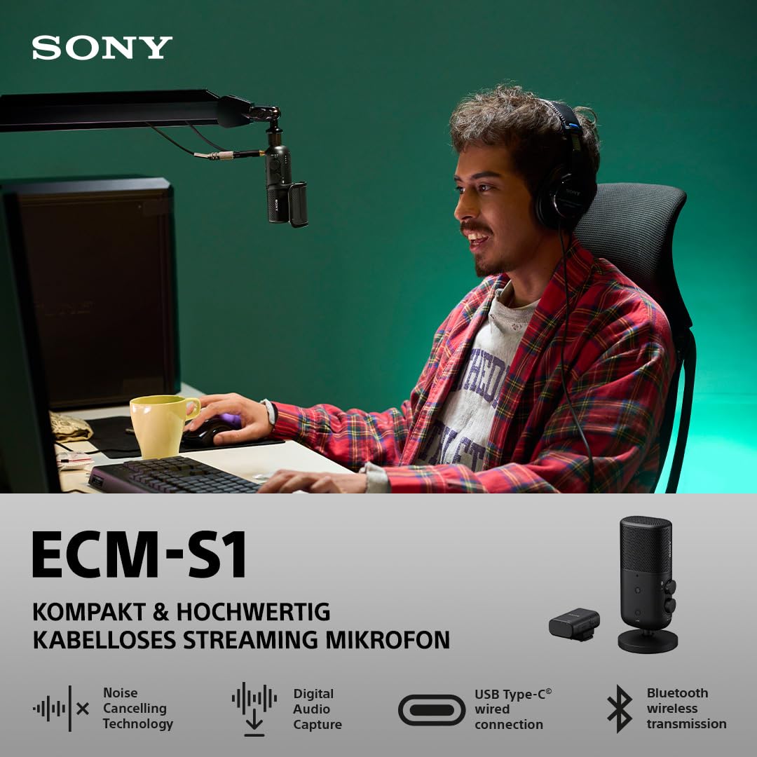 sony-ecm-s1-streaming-mikrofon-rauschunterdr-ckung-bluetooth-usb-echtzeit-stream image 2