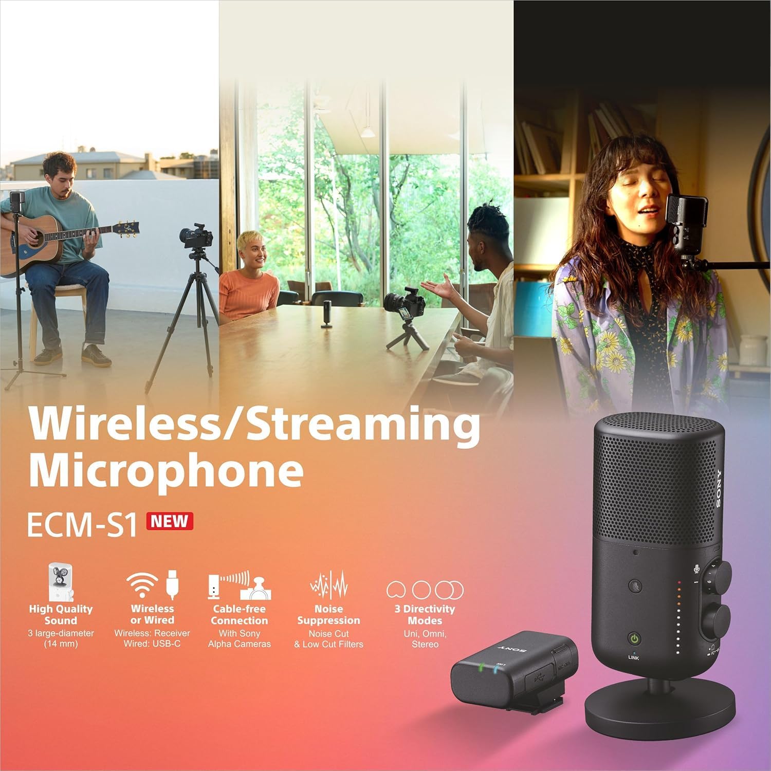 sony-ecm-s1-streaming-mikrofon-rauschunterdr-ckung-bluetooth-usb-echtzeit-stream image 3